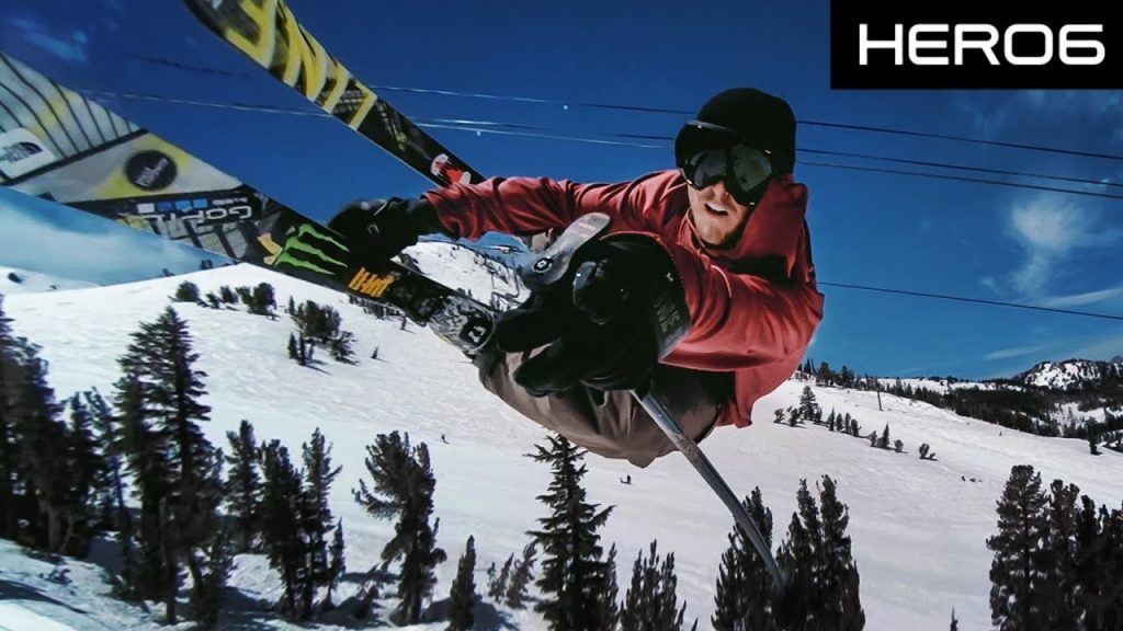 Tom Wallisch skie à Mammoth Mountain en gopro hero6