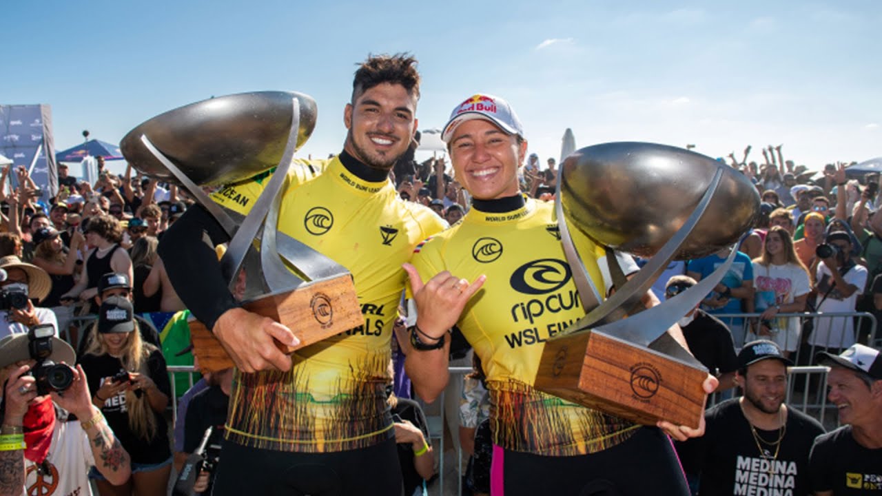 Carissa Moore et Gabriel Medina champions du monde wsl 201 surf surfing