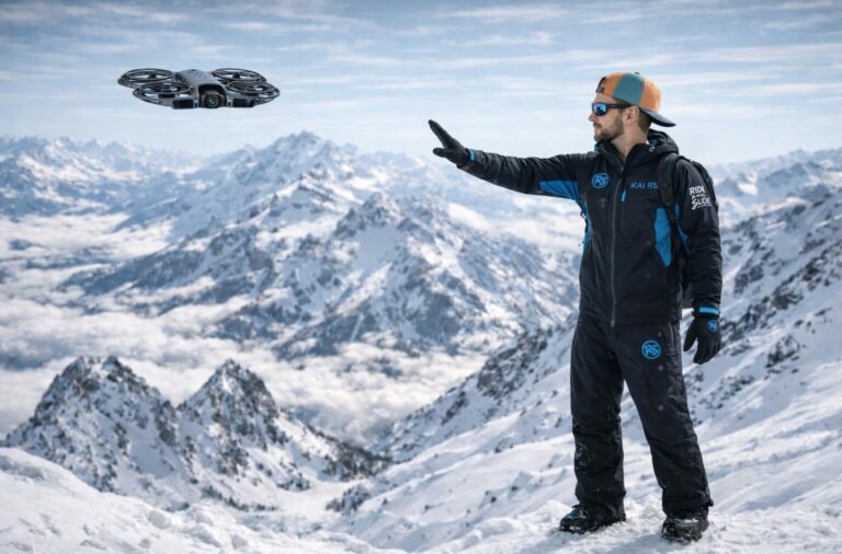 DJI Neo 2 contrôlé en montagne par KAI RS – avis Ride And Slide